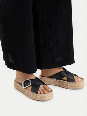 Calvin Klein Calvin Klein Espadrilės Flatf Espadrill Cross Lth Hdw HW0HW02892 Juoda