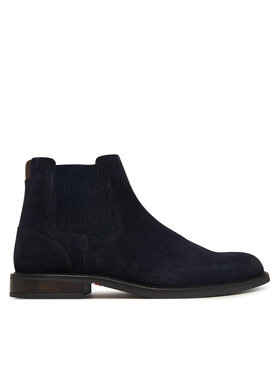 Tommy Hilfiger Tommy Hilfiger Sztyblety Corporate Dressy Suede Chelsea FM0FM05953 Granatowy