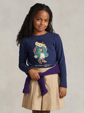 Polo Ralph Lauren Polo Ralph Lauren Bluzka Ls Bear Tee 313916766001 Granatowy Regular Fit