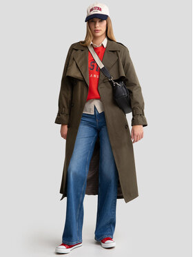 BIG STAR BIG STAR Trencz SIGREENA_303_130 Zielony Basic Fit