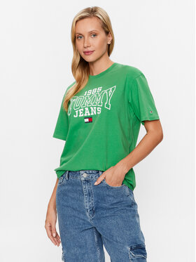 Tommy Jeans Tommy Jeans T-krekls College DW0DW16151 Zaļš Relaxed Fit
