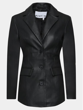 Remain Remain Bőrkabát BCR1327 Fekete Regular Fit