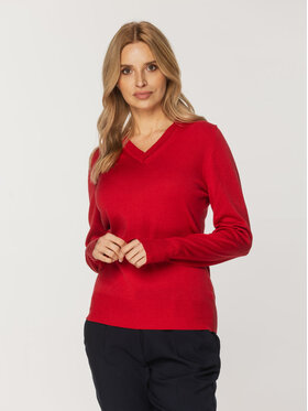 Willsoor Willsoor Sweter 88440 Czerwony Basic Fit