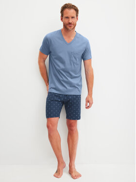 Calida Calida Pyžamo 47187 Tmavomodrá Regular Fit