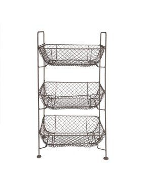 MIAhome MIAhome Kosz 3 poziomowy druciany 71 cm Szary