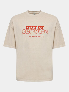 BDG Urban Outfitters BDG Urban Outfitters T-Shirt Out Of Service Tee 77170678 Beige Baggy Fit
