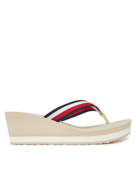 Tommy Hilfiger Tommy Hilfiger Σαγιονάρες Th Corporate Wedge Beach Sandal FW0FW08520 Μπεζ