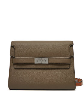 Tory Burch Tory Burch Ročna torba Lee Radziwill Pebbled Shoulder Bag 158723 Zelena
