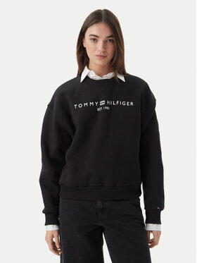 Tommy Hilfiger Tommy Hilfiger Majica dugih rukava WW0WW47831 Crna Regular Fit