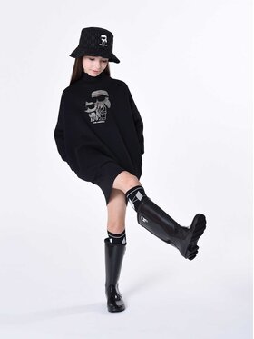 Karl Lagerfeld Kids Karl Lagerfeld Kids Sukienka codzienna Z12249 S Czarny Relaxed Fit