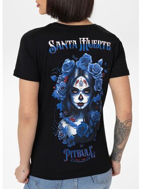 PITBULL PITBULL T-Shirt Koszulka damska SANTA MUERTE ROSE S Czarny Regular Fit