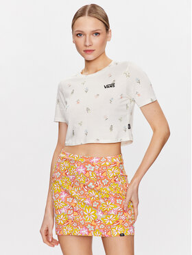Vans Vans T-Shirt Micro Ditsy Crop Crew Sport VN0002M8 Beżowy Regular Fit