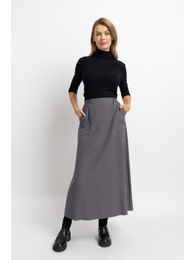 CLICK CLICK Spódnica maxi 50-701 Szary Classic Fit