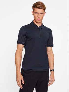 Boss Boss Тениска с яка и копчета Polston 34 50500332 Син Regular Fit