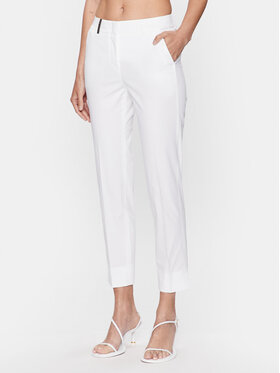 Peserico Peserico Hlače iz tkanine P04718 Bela Regular Fit