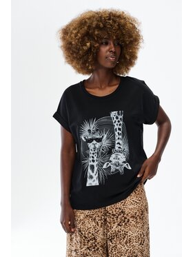 blue shadow blue shadow Bluzka Bambi Czarny Regular Fit