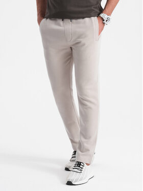 Ombre Ombre Teplákové kalhoty OM-PABS-0206 Béžová Regular Fit