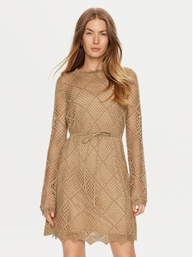 TWINSET TWINSET Džemper haljina 241TP3120 Smeđa Regular Fit