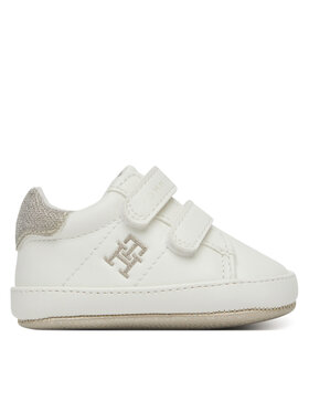 Tommy Hilfiger Tommy Hilfiger Laisvalaikio batai Low Cut Velcro Sneaker T0A9-33722-1528 Balta