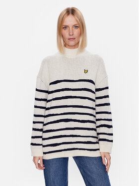 Lyle & Scott Lyle & Scott Sveter KNW1802V Écru Regular Fit