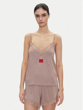 HUGO HUGO Koszulka piżamowa Red Label Lace_Cami 50531653 Brązowy Regular Fit