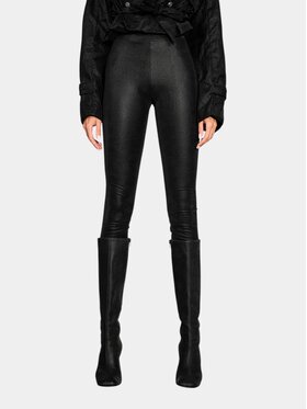MADE BY SOCIETY MADE BY SOCIETY Spodnie materiałowe SATIN NOIR Pants - P27557 Czarny Basic Fit