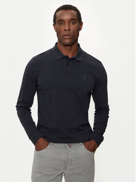 BOSS Boss Тениска с яка и копчета Passerby 50507704 Тъмносин Slim Fit