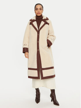 Liu Jo Liu Jo Cappotto in shearling TF4141 E0903 Écru Regular Fit