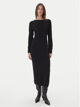 Kontatto Kontatto Rochie tricotată 3M0964C Negru Slim Fit