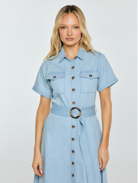 BIG STAR BIG STAR Sukienka jeansowa BECCA Niebieski A-Line Fit