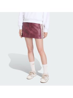 adidas adidas Spódnica skórzana PLEATHER Czerwony Regular Fit