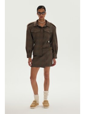 Laretaggio Laretaggio Marynarka Angri plaid jacket Brązowy Casual Fit