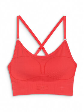 4F 4F Biustonosz sportowy TRAINING SEAMLESS Czerwony