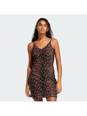 adidas adidas Kleid für den Alltag Seasonal Essentials Leopard Print JZ0204 Braun Slim Fit