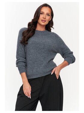 Makadamia Makadamia Sweter C80 Szary Loose Fit