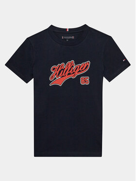 Tommy Hilfiger Tommy Hilfiger Tričko Hilfiger Script Tee S/S KB0KB08679 Modrá Regular Fit