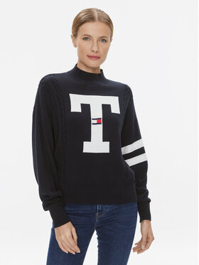 Tommy Jeans Tommy Jeans Svetr Letterman Flag DW0DW15940 Tmavomodrá Relaxed Fit