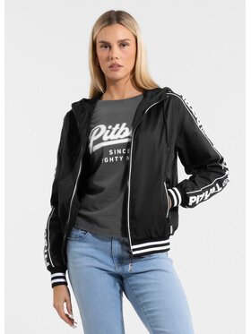 PITBULL PITBULL Kurtka przejściowa Kurtka przejściowa damska z kapturem WHITEWOOD L Czarny Regular Fit