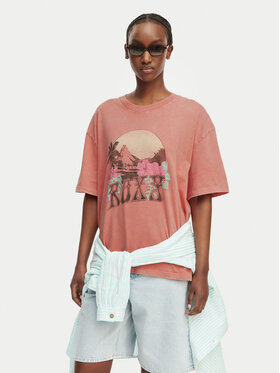 Roxy Roxy T-Shirt Talloversize Washed ERJZT06081 Ανοιχτό πορτοκαλί Loose Fit
