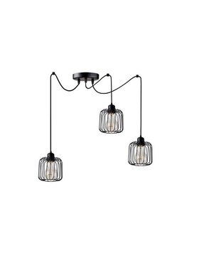 MIAhome MIAhome Lampa wisząca potrójna czarna Rullo Czarny