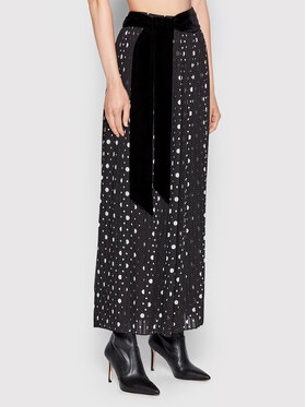 The Kooples The Kooples Plisirano krilo FJUP25006K Črna Regular Fit