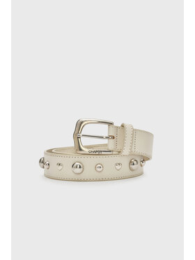 Fabienne Chapot Fabienne Chapot Pasek Play Of Studs Belt Leather Beżowy