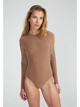 Style Republic Style Republic Body Longsleeve Brązowy jasny Curvy Fit