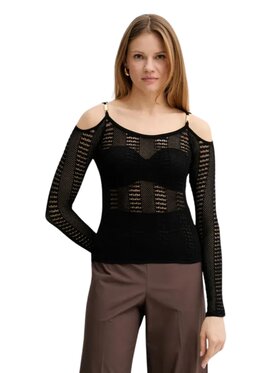 GUESS BY MARCIANO GUESS BY MARCIANO Sweter Emma ls cut out top Czarny Regular Fit