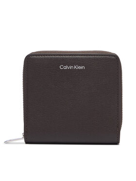 Calvin Klein Calvin Klein Maks Foil Logo Medium Zip Around LV04F1120G Tumši brūna