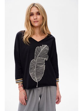 blue shadow blue shadow Bluzka Banan Czarny Regular Fit