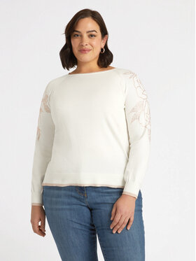 Fiorella Rubino Fiorella Rubino Sweter M075L007913N011 Biały Regular Fit