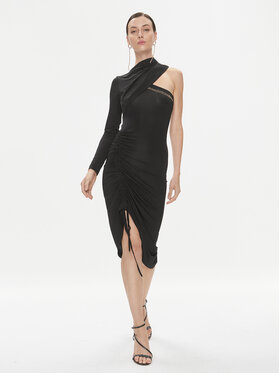 Just Cavalli Just Cavalli Коктейлна рокля 75PAO9A7 Черен Slim Fit