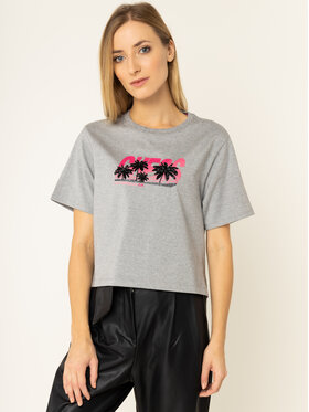 Guess Guess T-krekls Palms W01I0B K9EM0 Pelēks Regular Fit