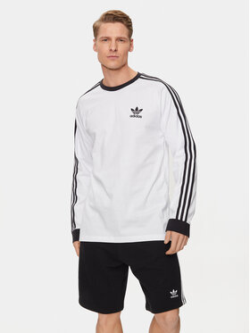 adidas adidas Marškinėliai ilgomis rankovėmis Adicolor Classics 3-Stripes Long-Sleeve Top IA4879 Balta Slim Fit